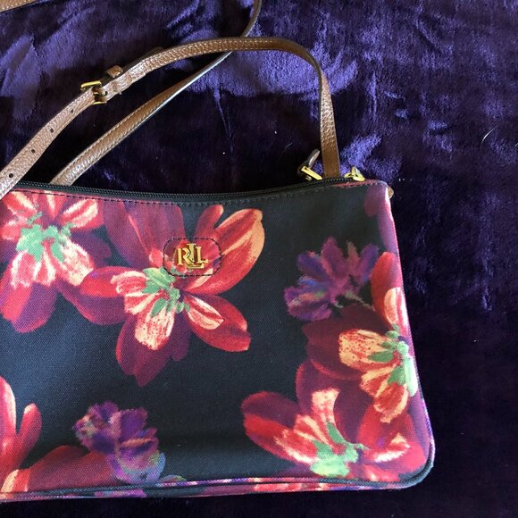 AUTHENTIC Ralph Lauren Shoulder Floral Purse. - Picture 12 of 12